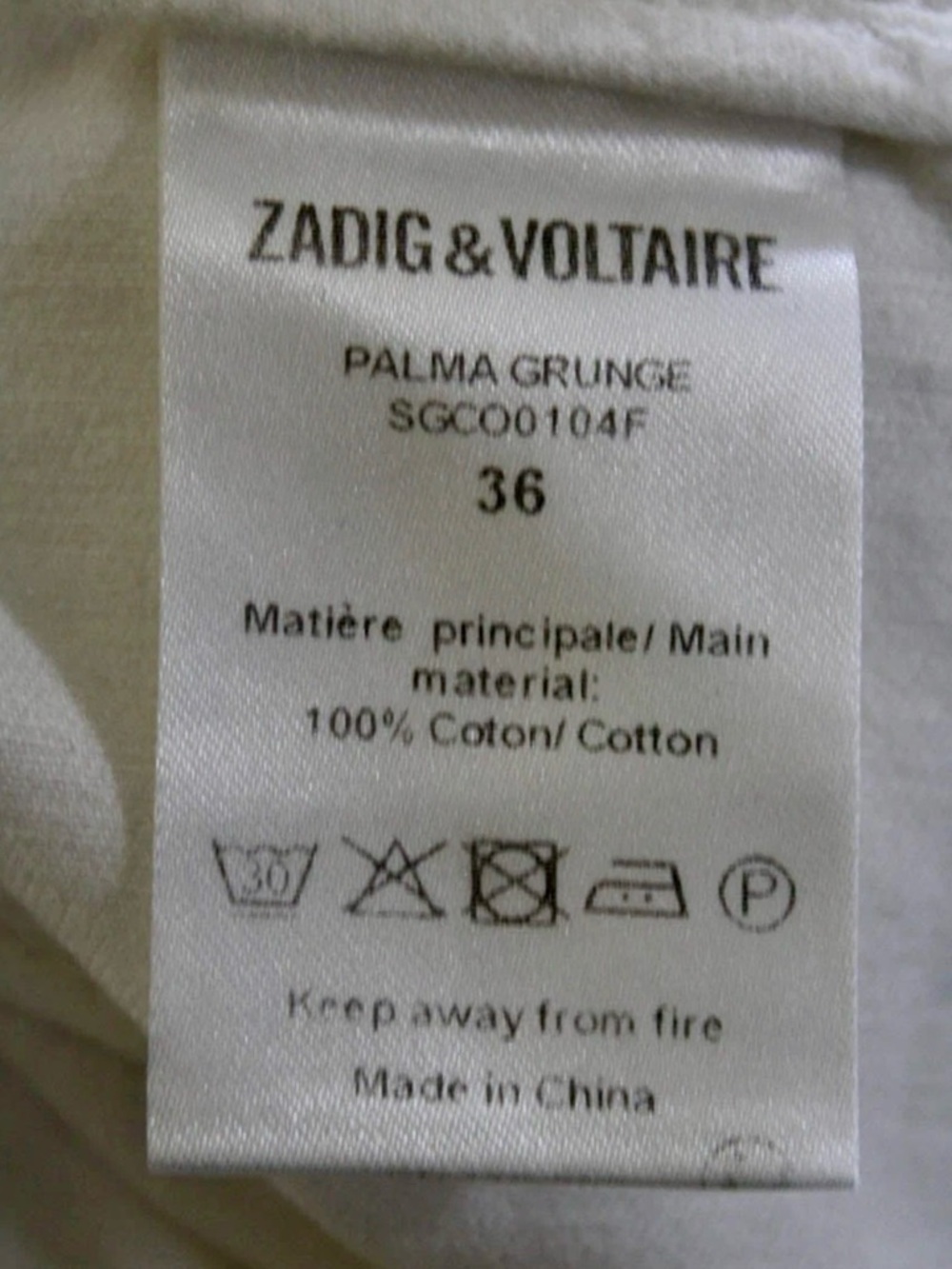 Zadig & Voltaire Palma Grunge Women’s Utility Crop Pants in Off White Size Small - Picture 8 of 11